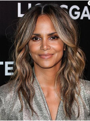 Wavy Long Synthetic Lace Front 16" Without Bangs Stylish Halle Berry Wigs