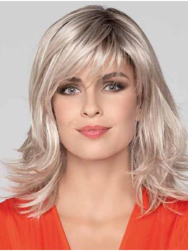 14" Straight Monofilament With Bangs Heat Friendly Synthetic Wigs